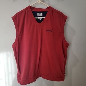 Callaway Golf Sport Outerwear V-neck Vest Mens XL Red Sleeveless Microfleece